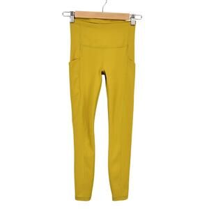 Athleta Ultimate Stash Pocket 7/8 Tight Oxidized Yellow Size XXS